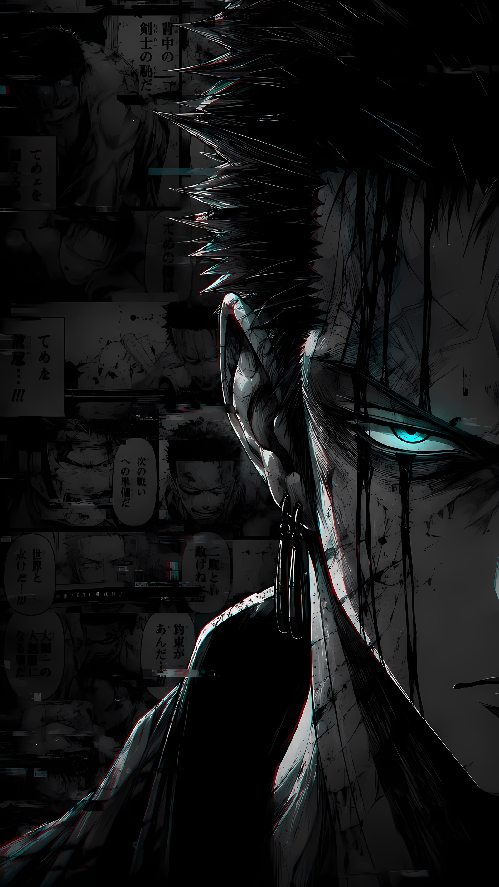 Zoro Blue‑Eyed Shadowed Warrior 4K Wallpaper | WatchOut Walls